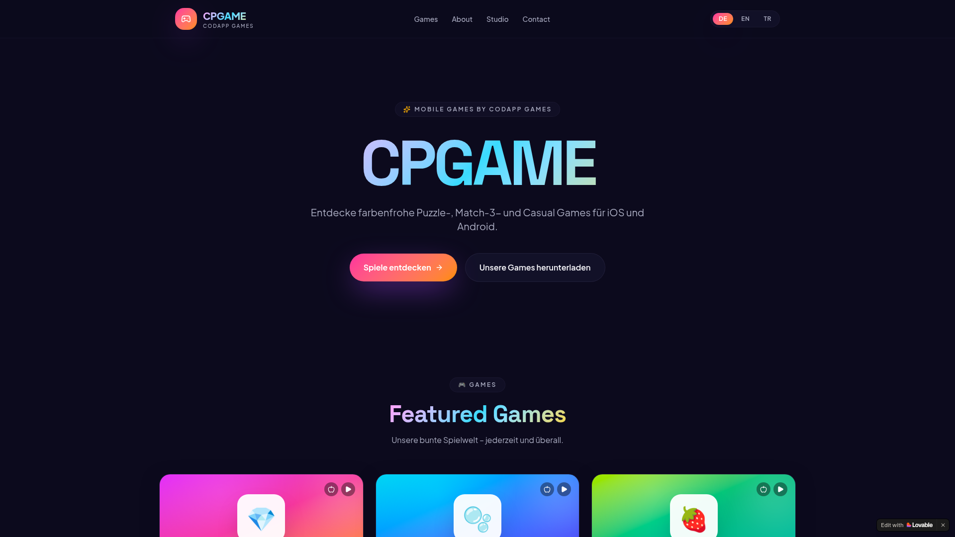 CPGAME — Mobile Games Studio von Codapp